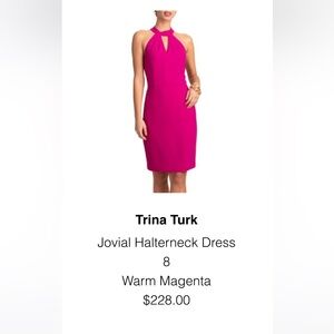 Trina Turk Fuchsia Halterneck Midi Dress